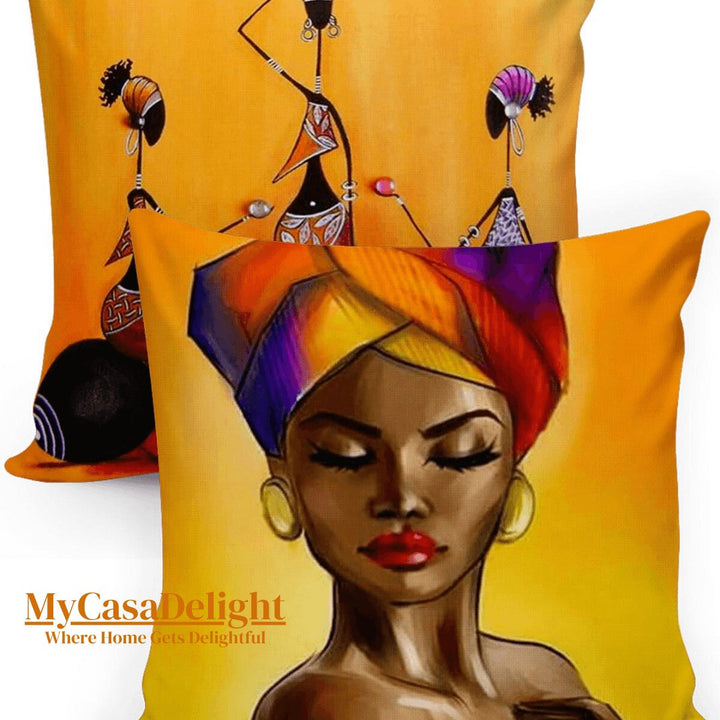 African Beauty Decorative Throw Pillow Covers | MyCasaDecor 21.00 mycasadelight.com New Jersey, Rugs & Pillow Türkiye