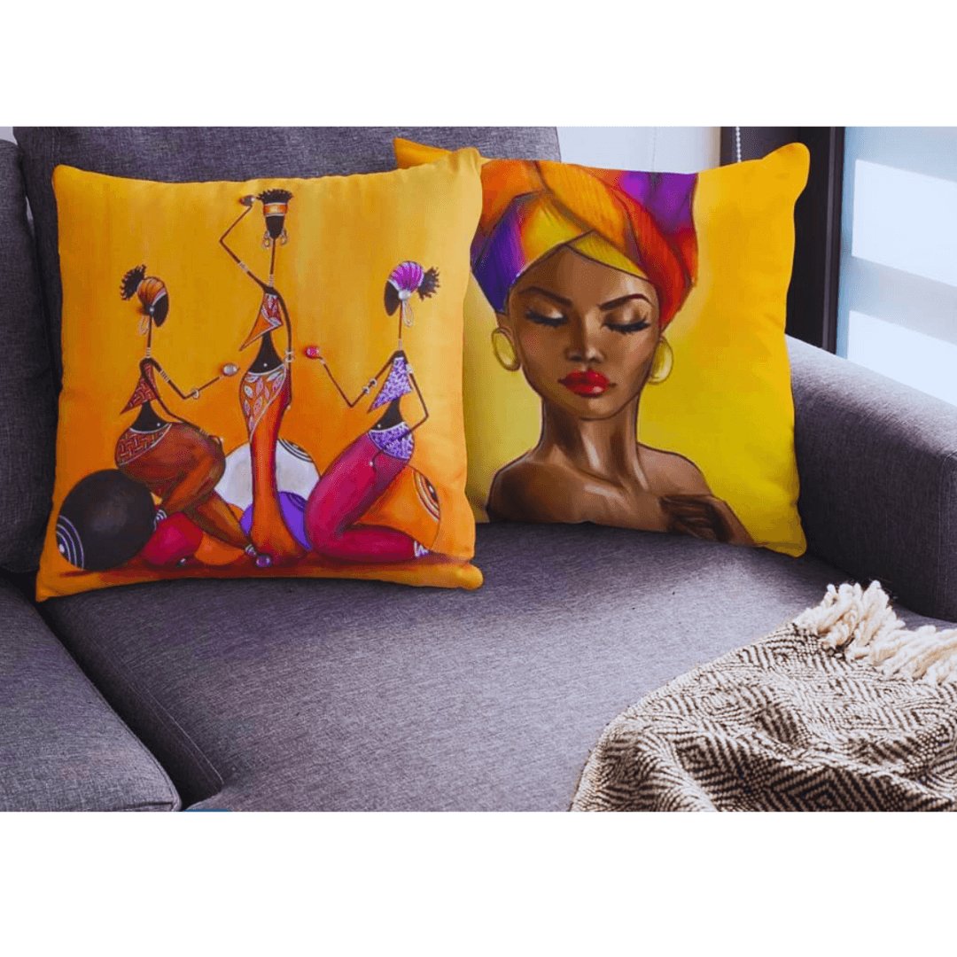 African Beauty Decorative Throw Pillow Covers | MyCasaDecor 21.00 mycasadelight.com New Jersey, Rugs & Pillow Türkiye