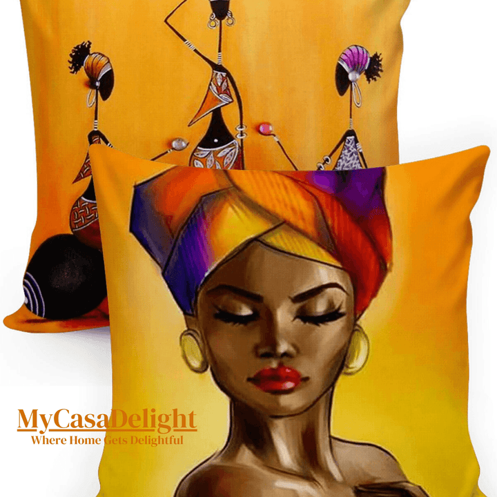 African Beauty Decorative Throw Pillow Covers | MyCasaDecor Collection 21.00 mycasadelight.com New Jersey