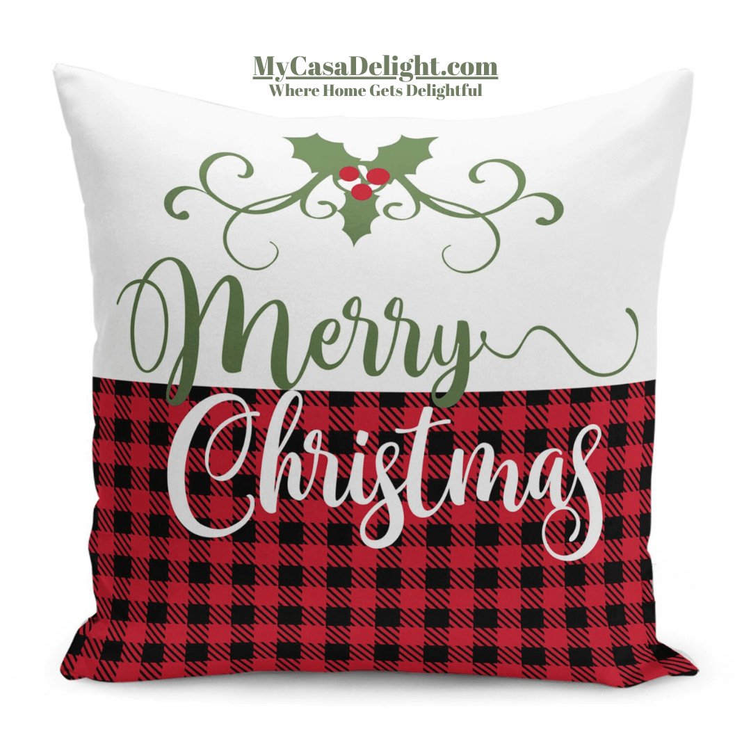 Christmas Plaid Decorative Sofa Throw Pillow Cover | MyCasaSeasonal 18.00 mycasadelight.com New Jersey Rugs & Pillows Türkiye