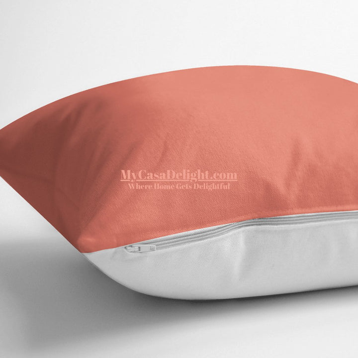 Coral Colored Decorative Throw Pillow Cover MyCasaDecor Collection 18.00 mycasadelight.com New Jersey, Rugs & Pillow Türkiye