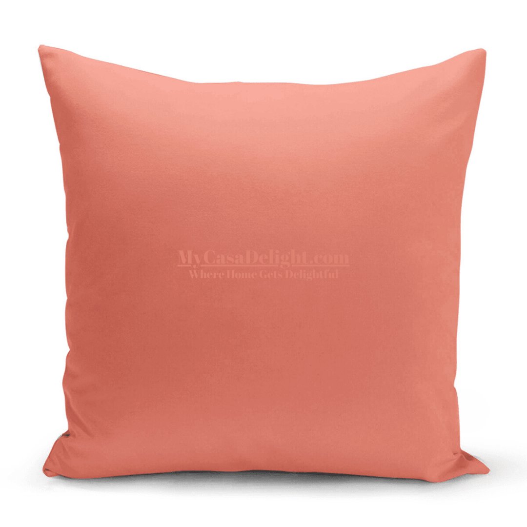 Coral Colored Decorative Throw Pillow Cover MyCasaDecor Collection 18.00 mycasadelight.com New Jersey, Rugs & Pillow Türkiye