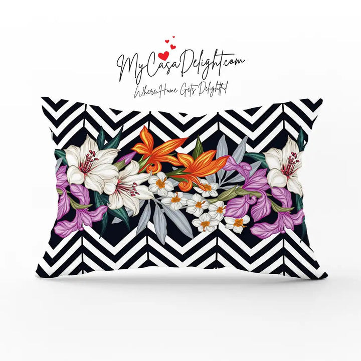 Flower Patterned Throw Pillow Case | MyCasaSeasonal Collection | Floral Mother's Day pillow case MyCasaDelight.com Free Fedex