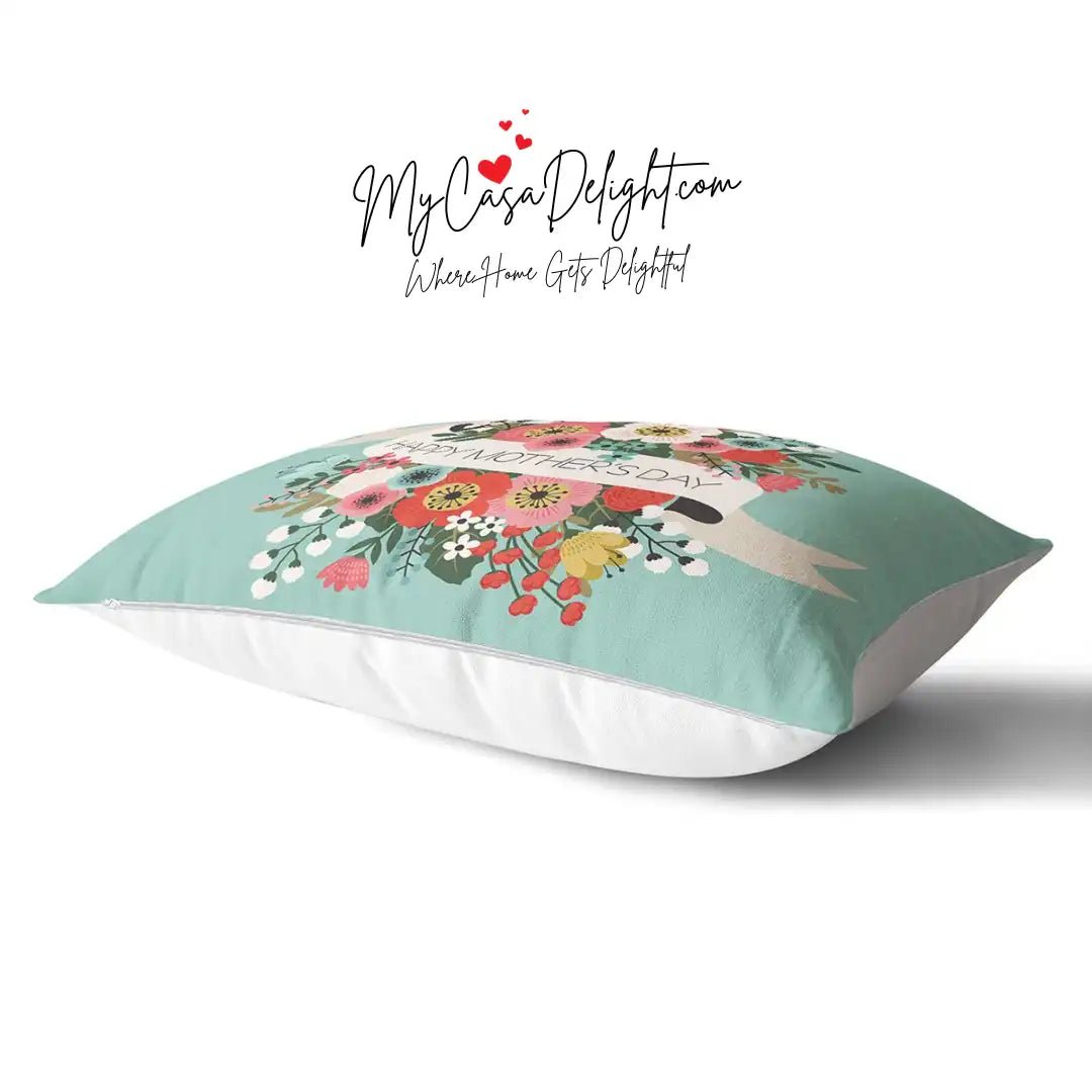 Mother's Day gift | 3D printed pillow cushion cover | MyCasaSeasonal Collection 
MyCasaDelight.com, Hidden Zipper, Easy Care