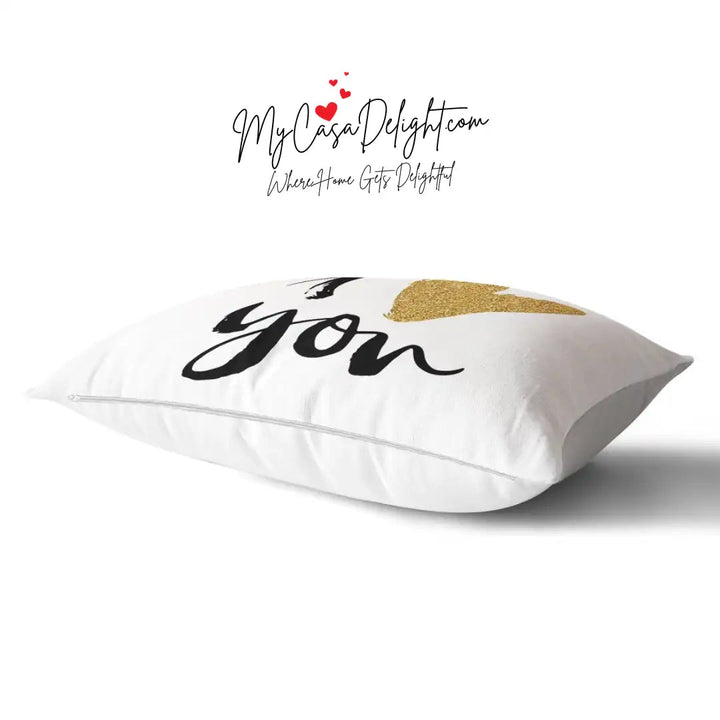 I Love You Printed Rectangular Throw Pillow Cover | MyCasaSeasonal Collection at MyCasaDelight.com