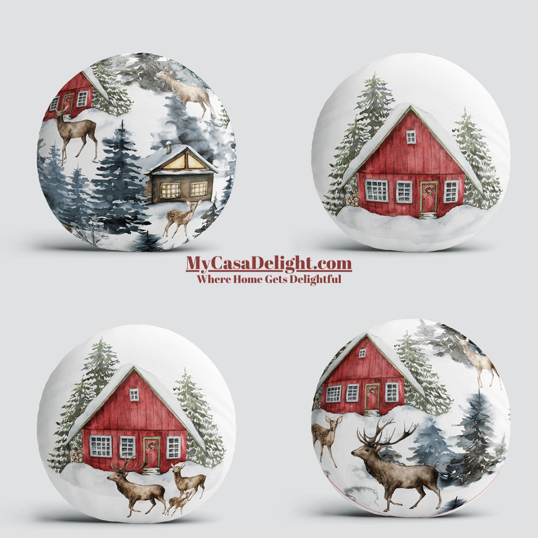 MyCasaSeasonal | Christmas House Throw Pillow Cases | Set of 4 38.00 mycasadelight.com New Jersey, Rugs & Pillow Türkiye