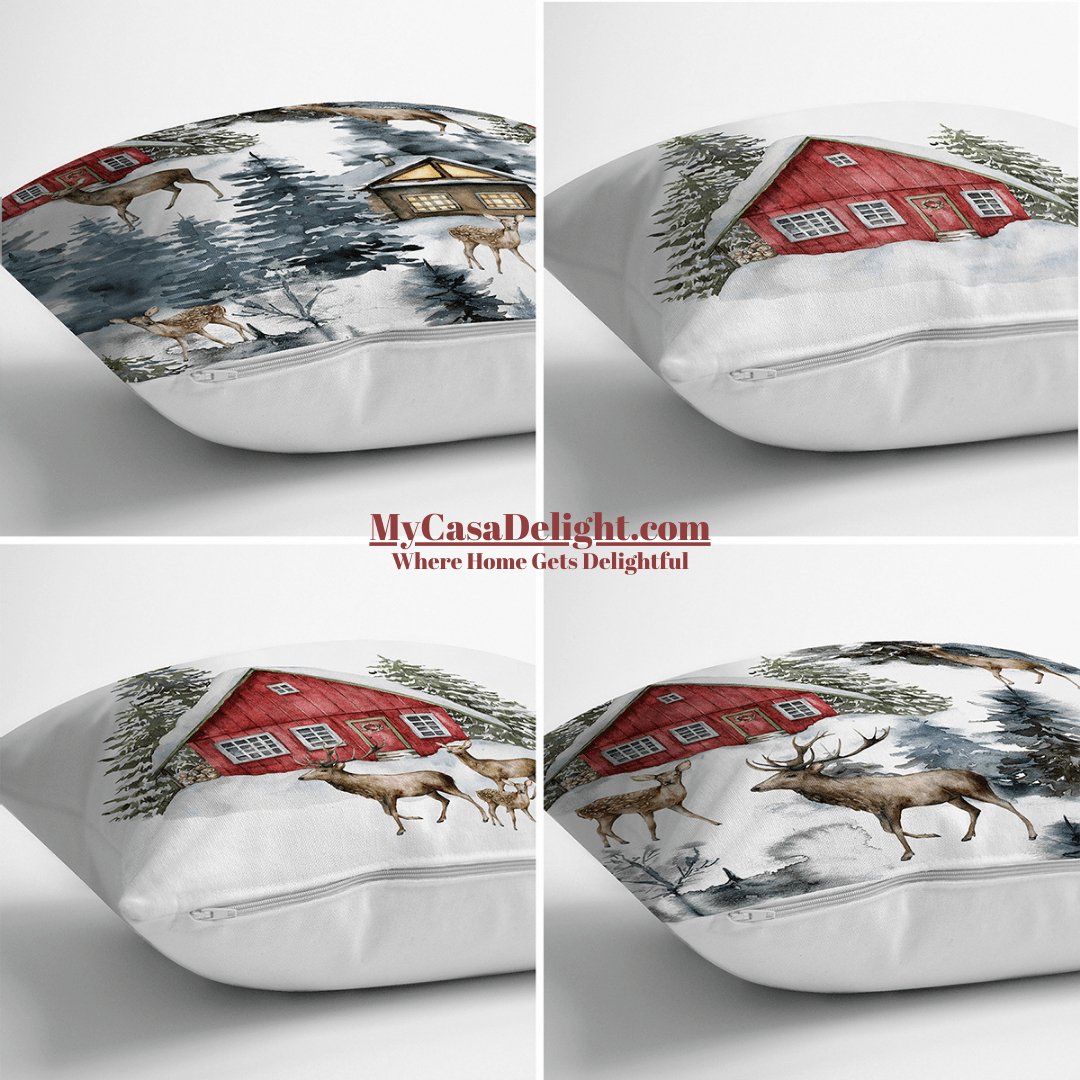 MyCasaSeasonal | Christmas House Throw Pillow Cases | Set of 4 35.00 mycasadelight.com New Jersey, Rugs & Pillow Türkiye