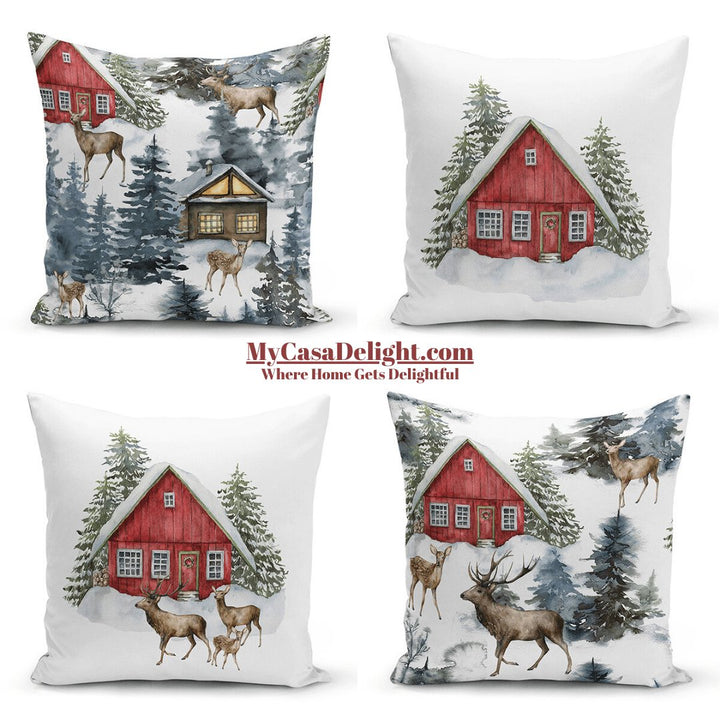 MyCasaSeasonal | Christmas House Throw Pillow Cases | Set of 4 35.00 mycasadelight.com New Jersey, Rugs & Pillow Türkiye