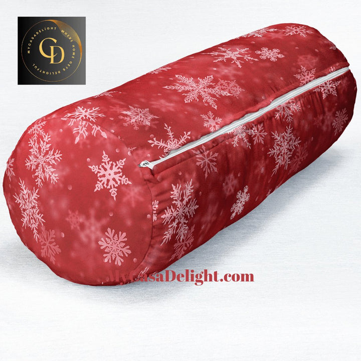 MyCasaSeasonal | Christmas Snowflake Suede Bolster Pillow 40.00 mycasadelight.com New Jersey, Rugs & Pillow Türkiye