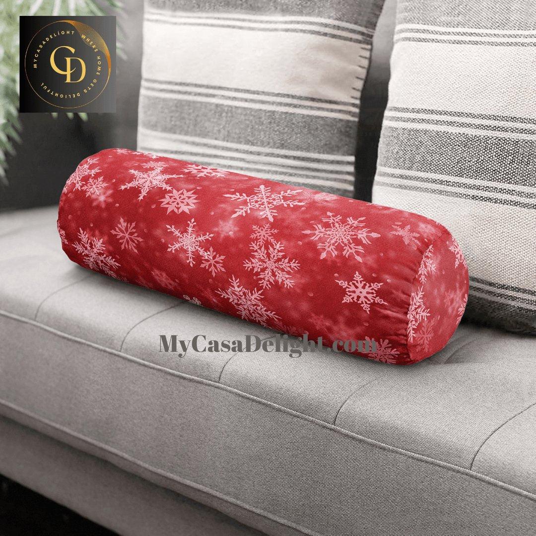 MyCasaSeasonal | Christmas Snowflake Suede Bolster Pillow 40.00 mycasadelight.com New Jersey, Rugs & Pillow Türkiye