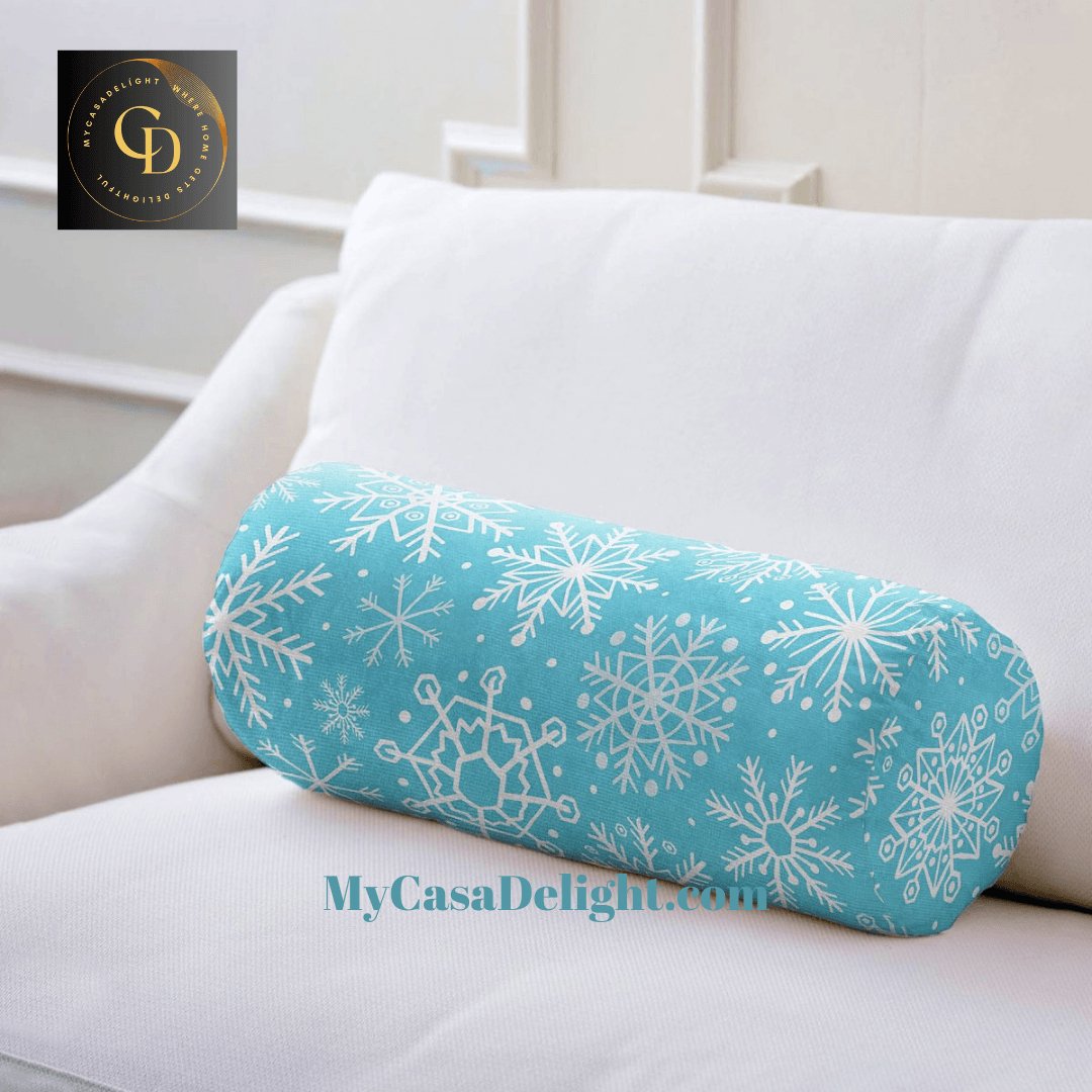 Holiday Snowflakes Suede Bolster Pillow 40.00 MyCasaSeasonal Collection, mycasadelight.com New Jersey, Rugs & Pillows Türkiye