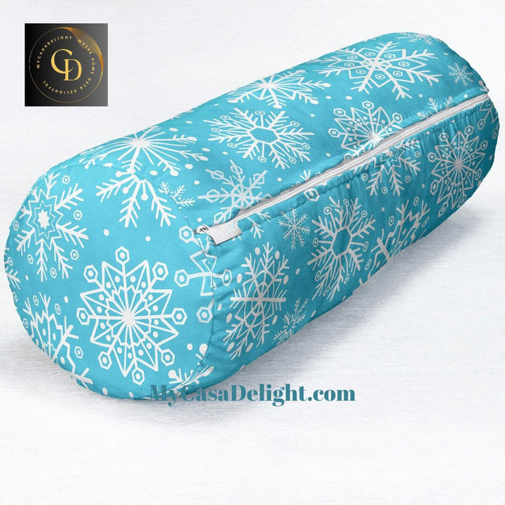 Holiday Snowflakes Suede Bolster Pillow 40.00 MyCasaSeasonal Collection, mycasadelight.com New Jersey, Rugs & Pillows Türkiye