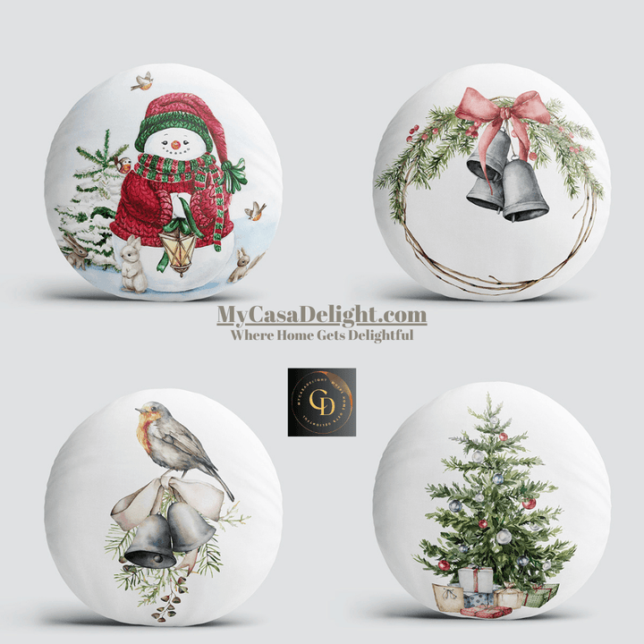 MyCasaSeasonal | Round-Shaped Christmas Throw Pillow Covers 38.00 mycasadelight.com New Jersey