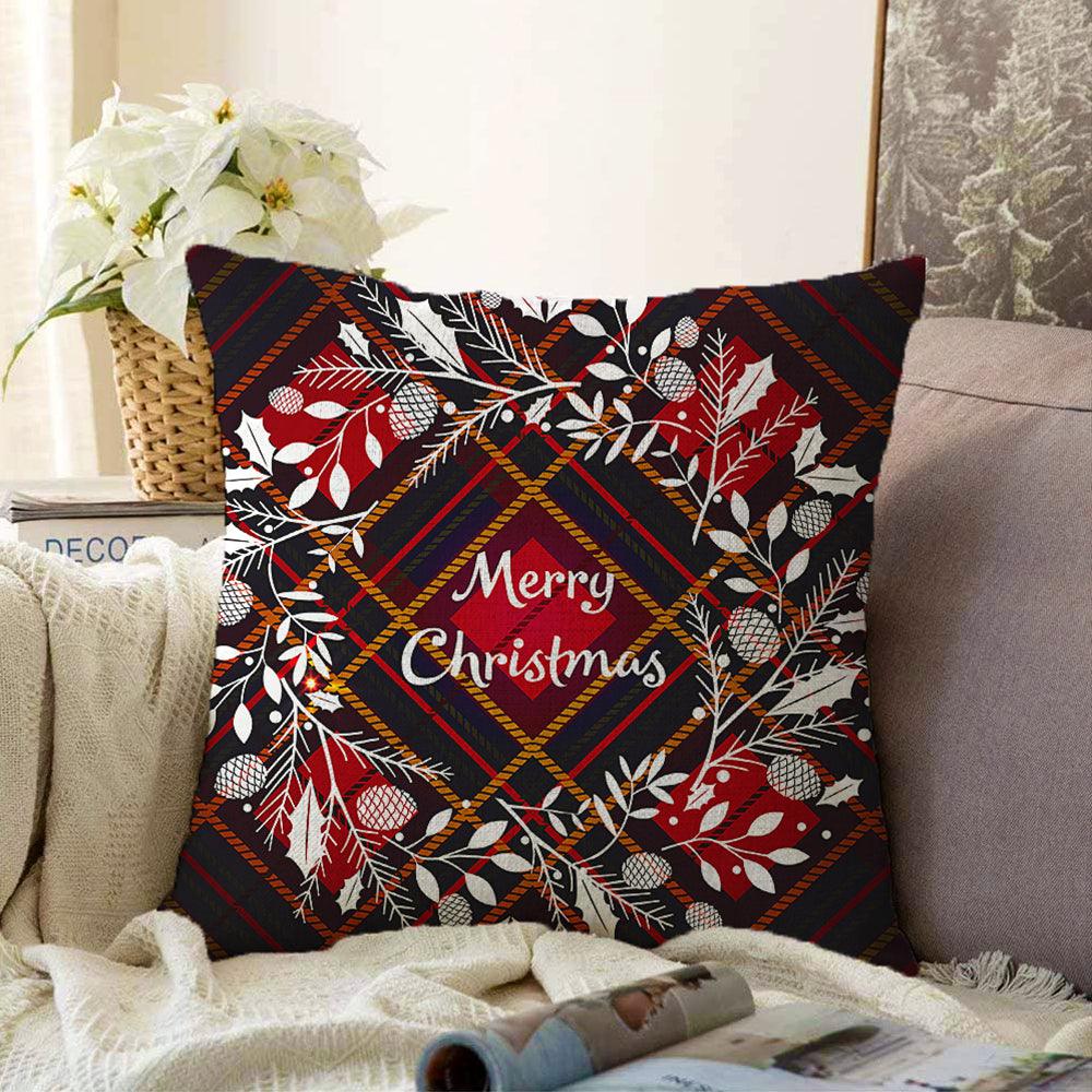 MyCasaSeasonal | Plaid Merry Christmas Throw Pillow Cover Case 24.00 mycasadelight.com New Jersey Rugs & Pillow Türkiye