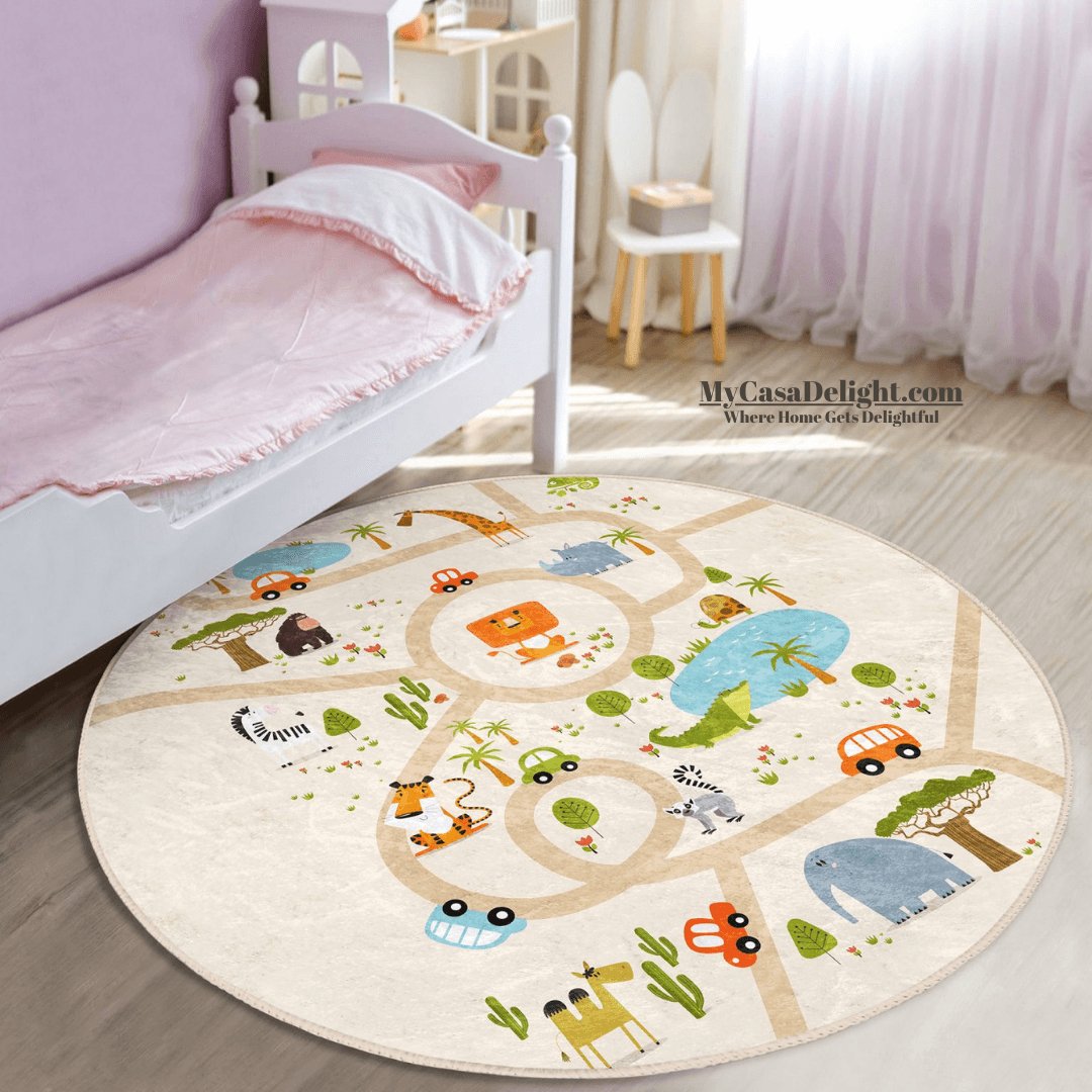 "Discover interactive MyCasaKids play rugs: Fuel your child's imagination with our diverse collection at MyCasaDelight.com.