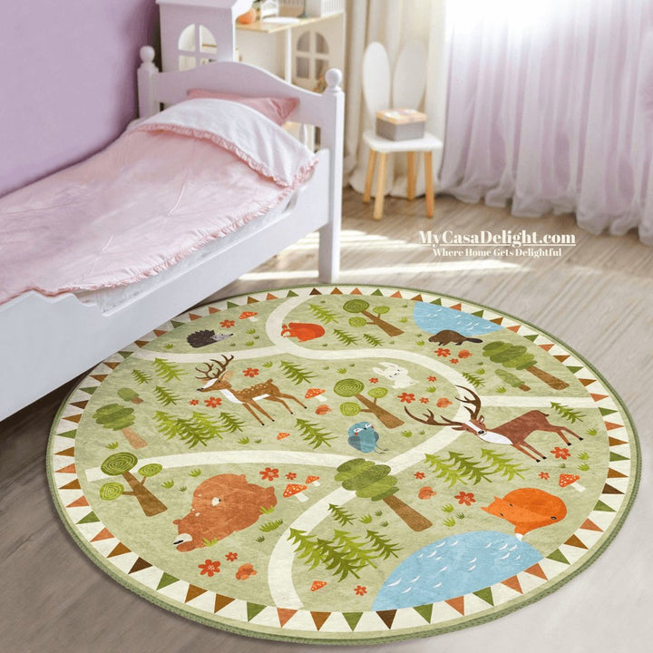 Play Rug featuring Dinosaurs, Forest and Zoo designs | Anti-Slip 69.00 mycasadelight.com New Jersey, Rugs & Pillow Türkiye