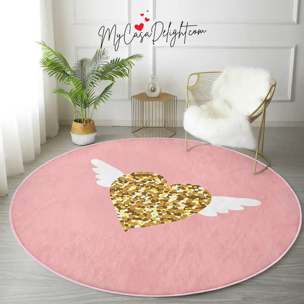 Round Rugs for Valentine's Day | Anti-Slip | MyCasaDecor Collection 59.00 mycasadelight.com New Jersey