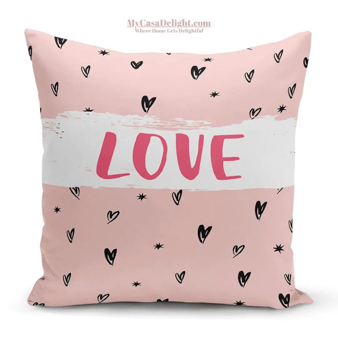 Valentine's Day Pillow Covers: Love-infused Designs by MyCasaSeasonal. Transform Your Space. Visit mycasadelight.com!