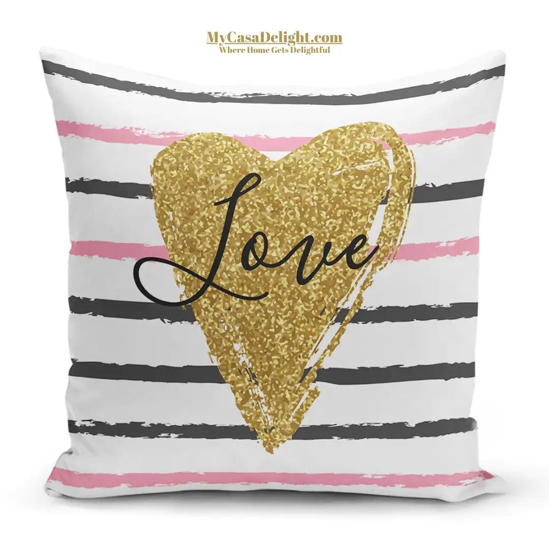 MyCasaSeasonal Collection, Decorative throw pillow cover for Valentine's Day, mycasadelight.com Rugs & Pillows