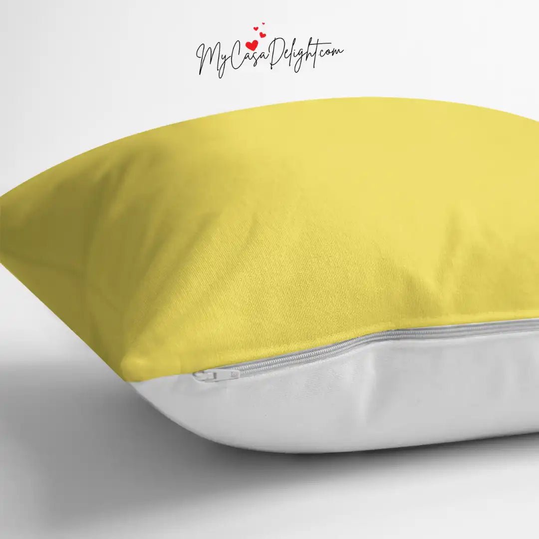 Yellow Colored Throw Pillow Cushion Cover | MyCasaDecor Collection at MyCasaDelight.com Free Fedex Shipping, Eco friendly