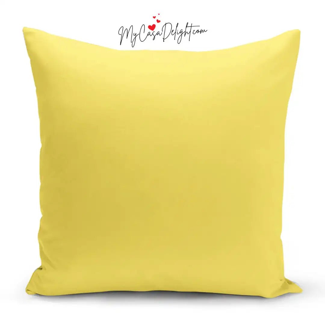 Yellow Decorative Printed Sofa Throw Pillow Cover | MyCasaDecor Collection at MyCasaDelight.com | Hidden Zipper, Easy Care